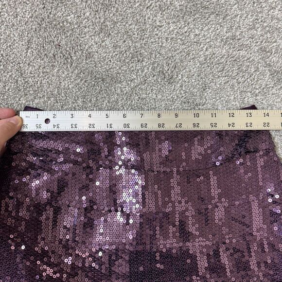 Forever 21 Skirt Womens Small Purple Sequin Tiered Mini Party Clubwear - Picture 8 of 10